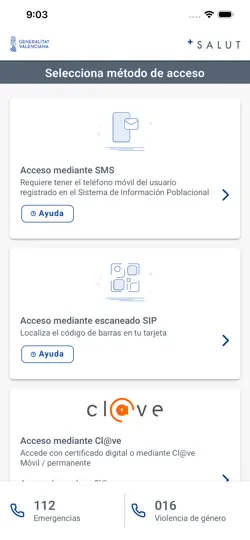 Captura de pantalla de GVA +Salut en iPhone 2