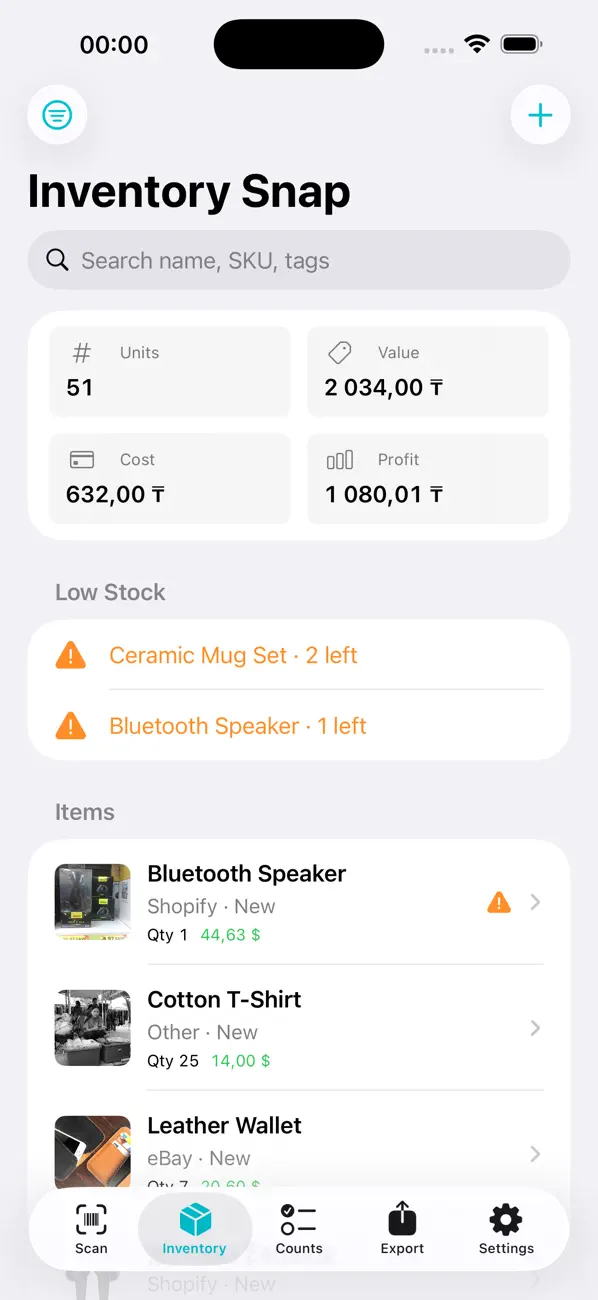 Screenshot #1 pour Inventory Snap