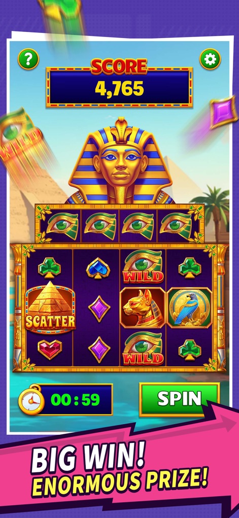 Nile Riches Reelst：Real Cash - This visual captures the excitement of a substantial win, indicated by a prominent 'score' update and the dynamic animation of 'money falling' across the screen.