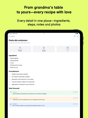 Heircipe iPad screenshot