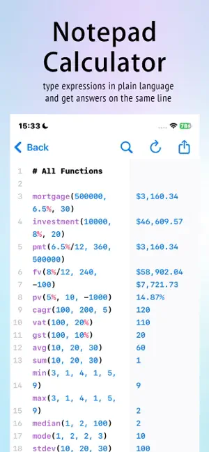 Notepad Calculator screenshot 1