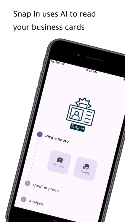 Snap In: AI biz card scanner