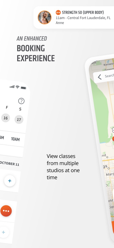 Orangetheory Fitness - Esta herramienta simplifica la gestión de reservas al permitir a los usuarios visualizar la disponibilidad de clases en varios estudios simultáneamente, utilizando una vista de mapa y un buscador para localizar ubicaciones cercanas.