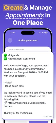 Appointment booking - MiAgenda iPhone screenshot