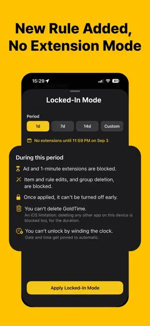 GoldTime Shield: App Blocker screenshot 1