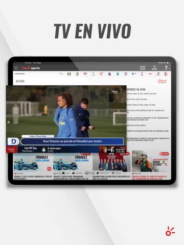 Claro Sports iPad screenshot