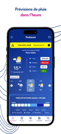 Capture d'écran de Météo-France sur iPhone 5