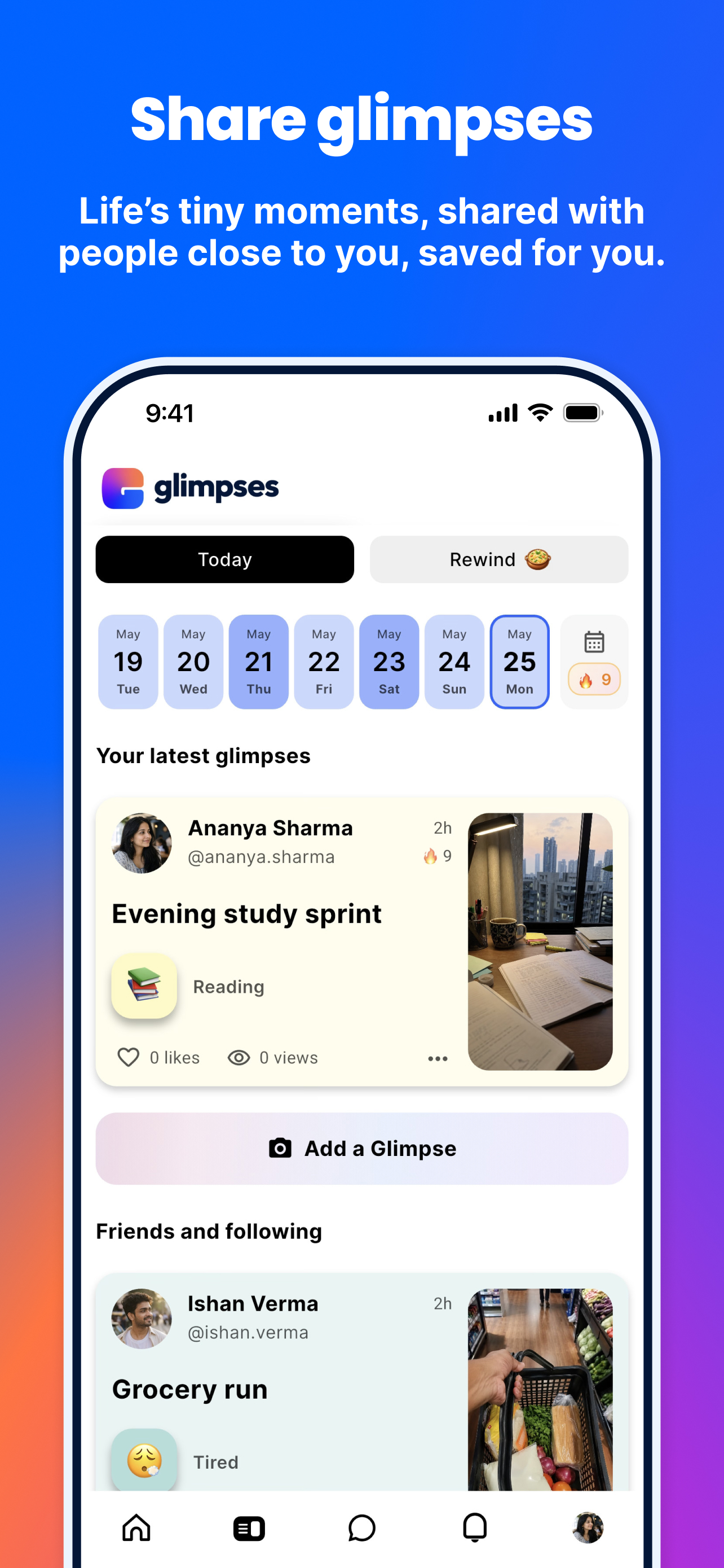 Glimpses: Social Network screenshot 2