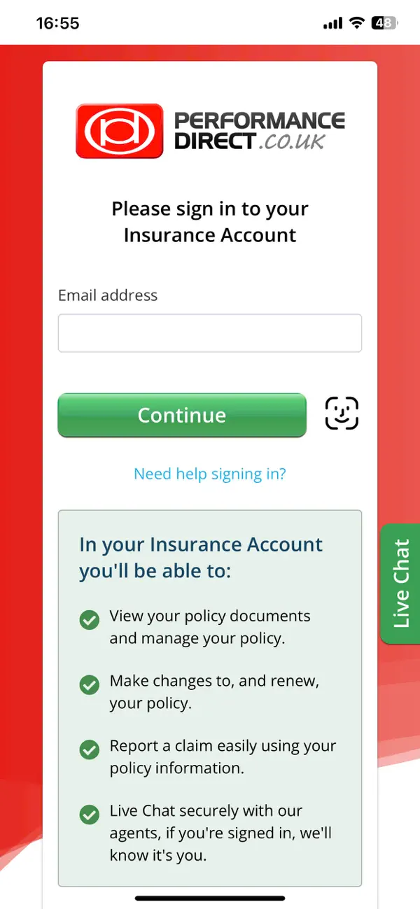 Screenshot #1 pour Performance Direct Insurance