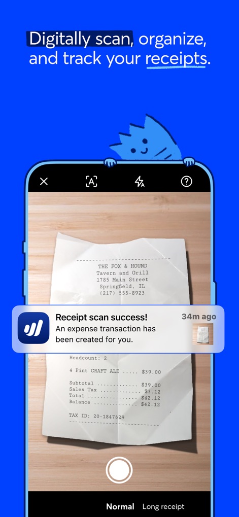 Wave: Small Business Software - This app simplifies expense management with advanced receipt scanning using OCR technology, which automatically creates and tracks expense transactions.