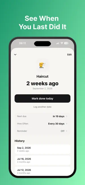 Last Done: Recurring Tasks screenshot 2