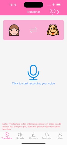 PetTalk- translate & record iPhone screenshot
