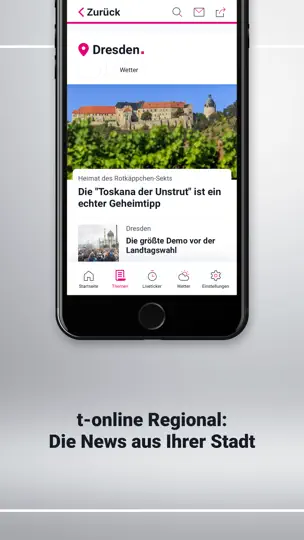 Screenshot von T-online Nachrichten auf dem iPhone 4