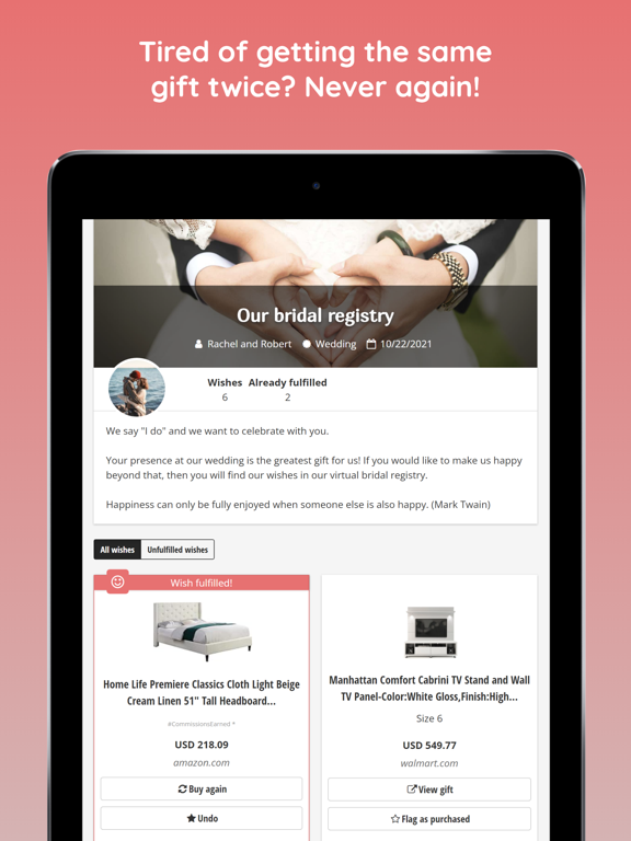 Wishbob iPad screenshot 7 - Lifestyle app