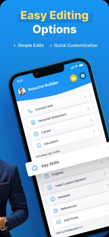 简历生成器, 智能专业的简历: Resume Builder screenshot