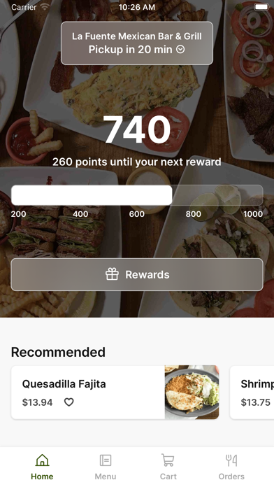 La Fuente Mexican Bar & Grill iPhone screenshot 1 - Food & Drink app