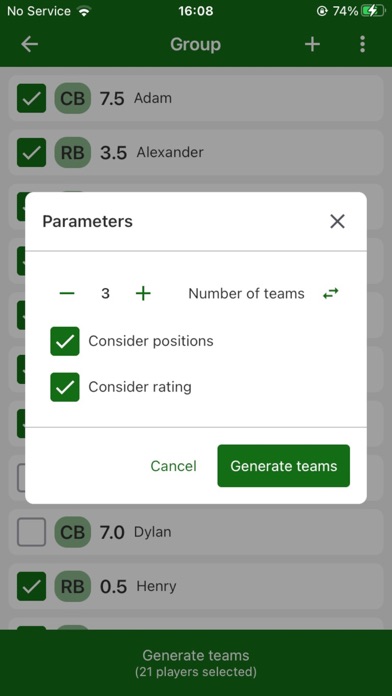 Teams Generator Screenshot