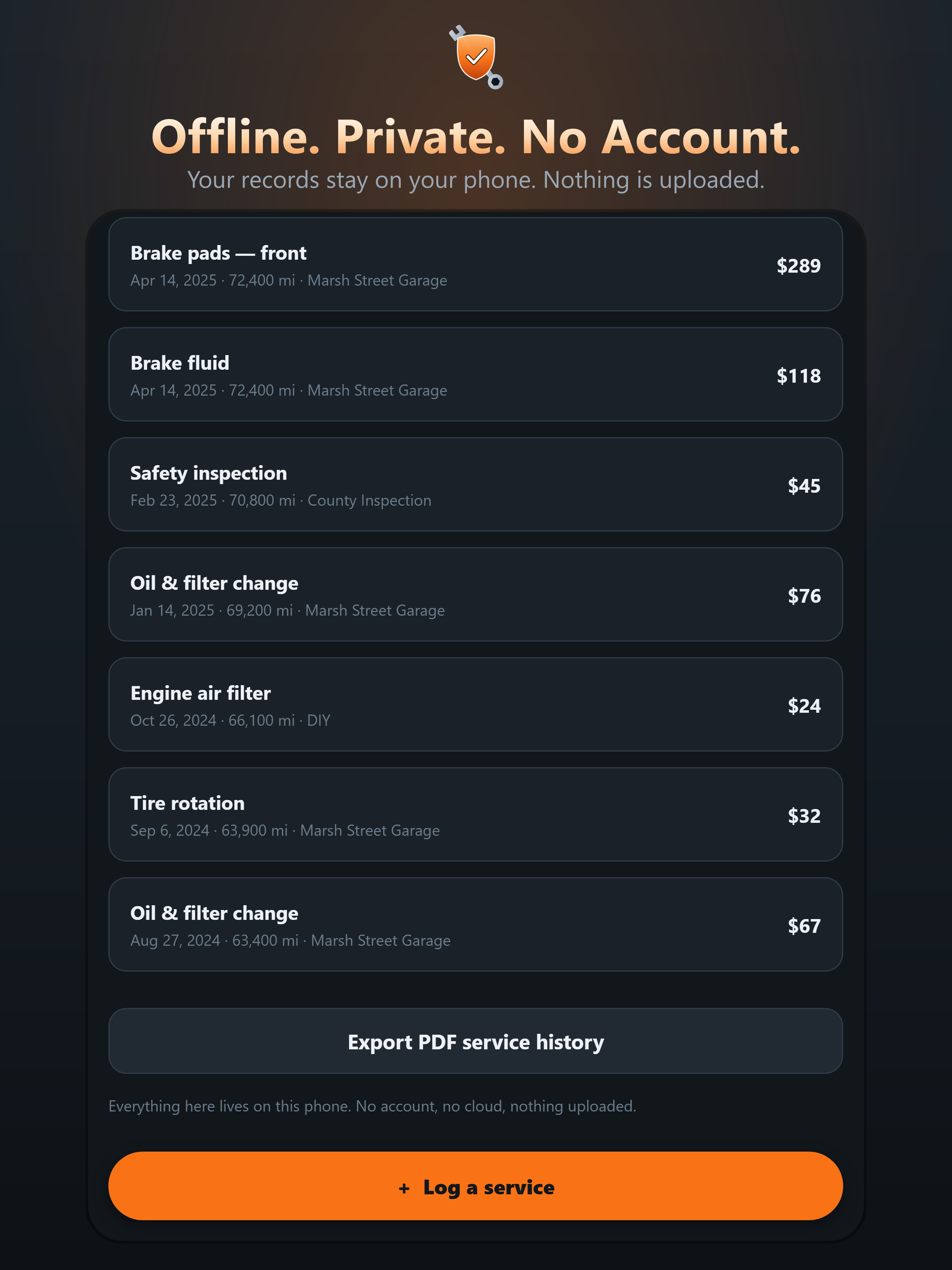 Car Maintenance Tracker: Log screenshot 16