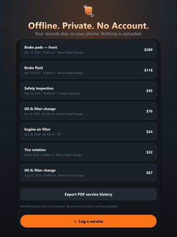 Car Maintenance Tracker: Log iPad screenshot
