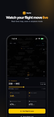 SkyDot: Offline Flight Tracker iPhone screenshot