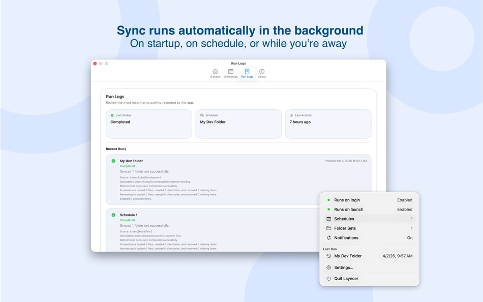 #4. Lsyncer: Dev Folder Sync (macOS) De: Syntanea