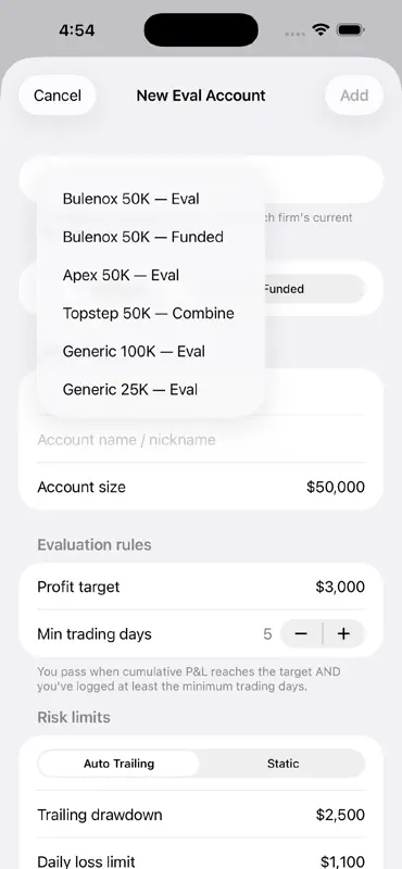 PropDesk: Prop Firm Tracker screenshot 2 of 5