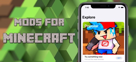 World of Mods for Minecraft PE - Users can effortlessly navigate the app's "Explore" section, immediately seeing popular mod suggestions and discovering fresh content.