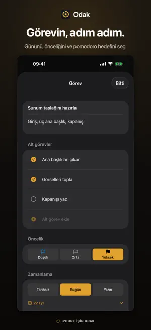 Odak: Yapılacaklar & Pomodoro screenshot 2
