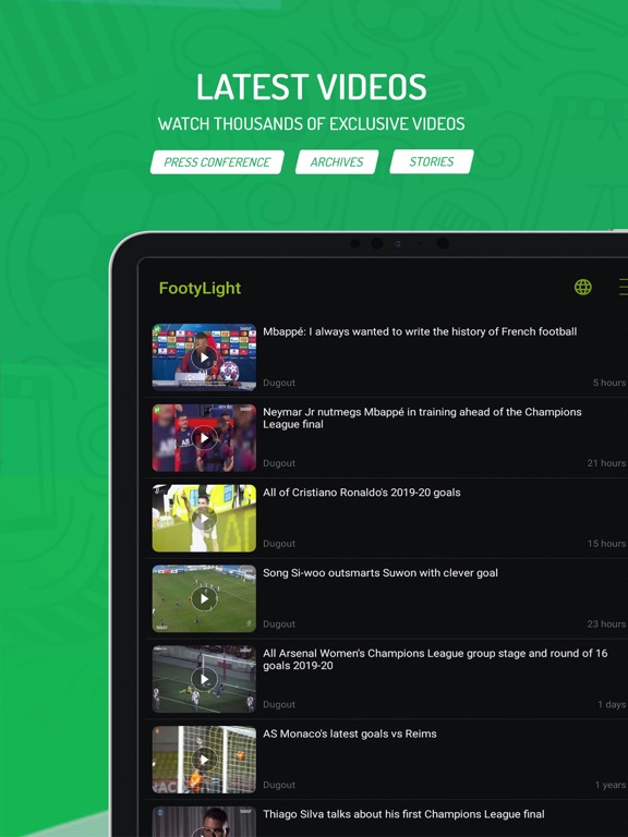 Screenshot #6 pour Footylight- Soccer Highlights