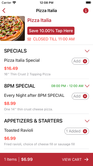Pizza Italia - Restaurant Screenshot