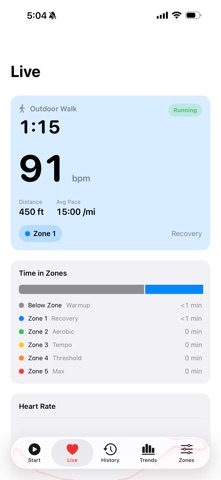 ZoneView: Heart Rate Zones iPhone screenshot