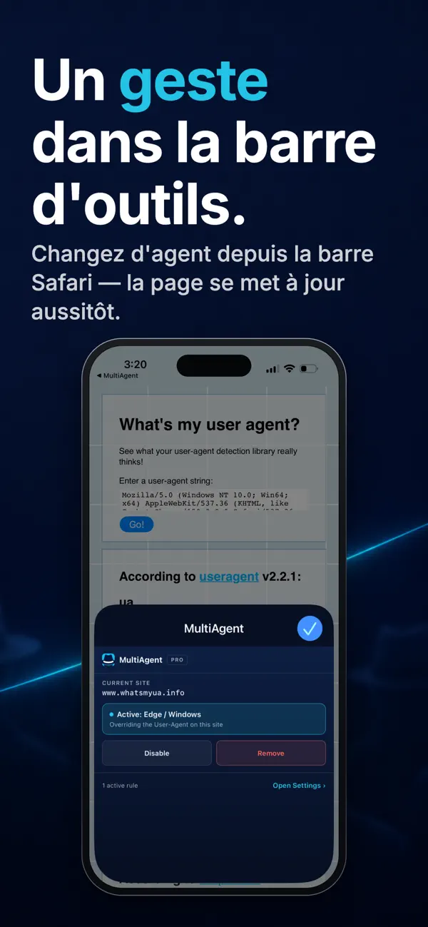 Screenshot #3 pour User Agent Switcher for Safari