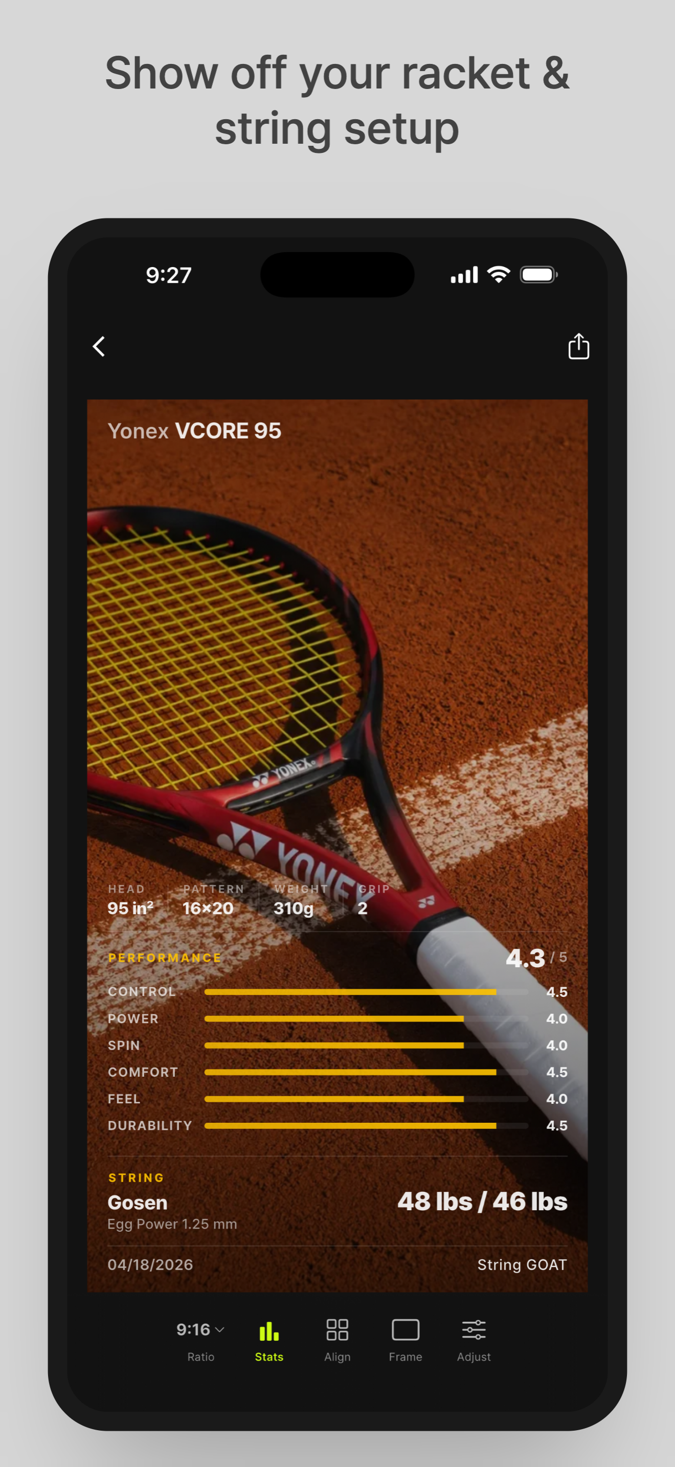 String GOAT - for tennis screenshot 7
