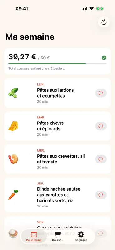MiamChip: Menu Semaine Budget screenshot 2 of 4
