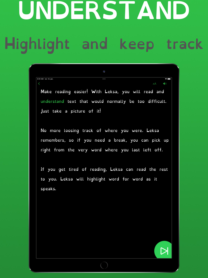 #3. Leksa - Dyslexia Helper (iOS) By: Allsidium AS