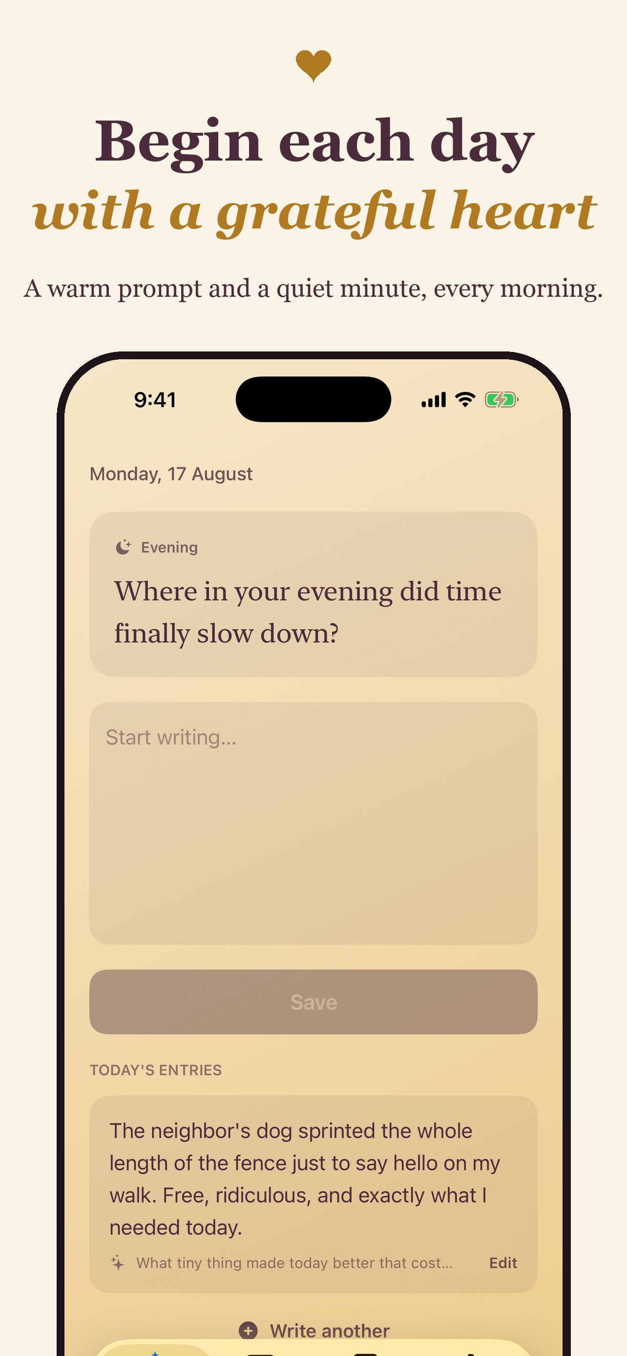 Screenshot 1 of Grateful — Gratitude Journal