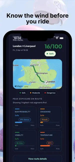 Ryddar: Ride Weather & Safety screenshot 1