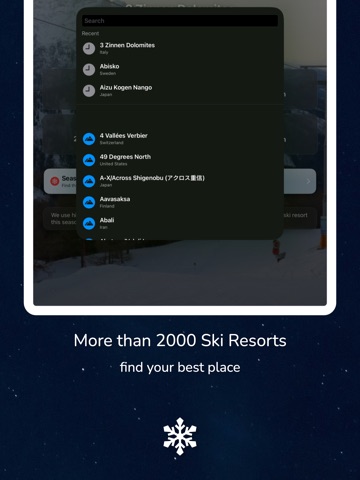 Ski Snow Planner iPad screenshot