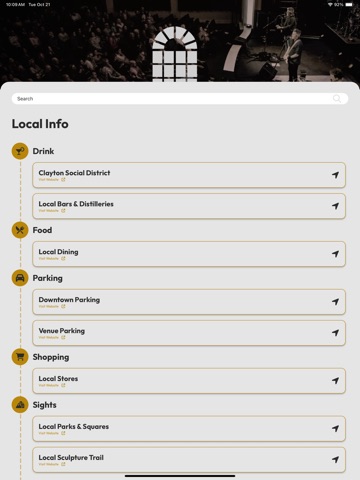 The Clayton Center iPad screenshot