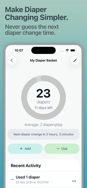 Diaper Tracker & Reminder screenshot 1