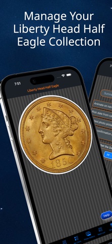 Liberty Head Half Eagle iPhone screenshot