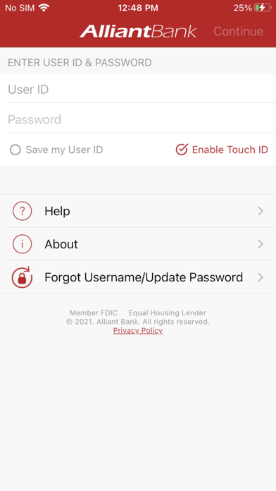 Alliant Bank Mobile Screenshot