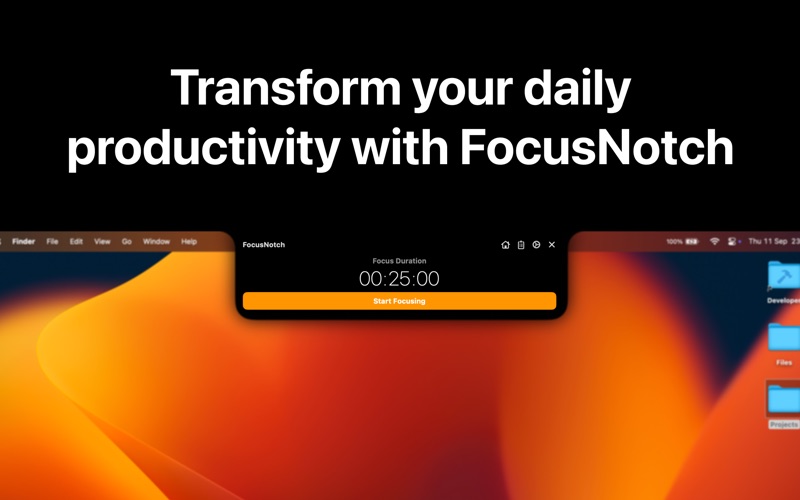 FocusNotch: Timer & Blocker app screenshot