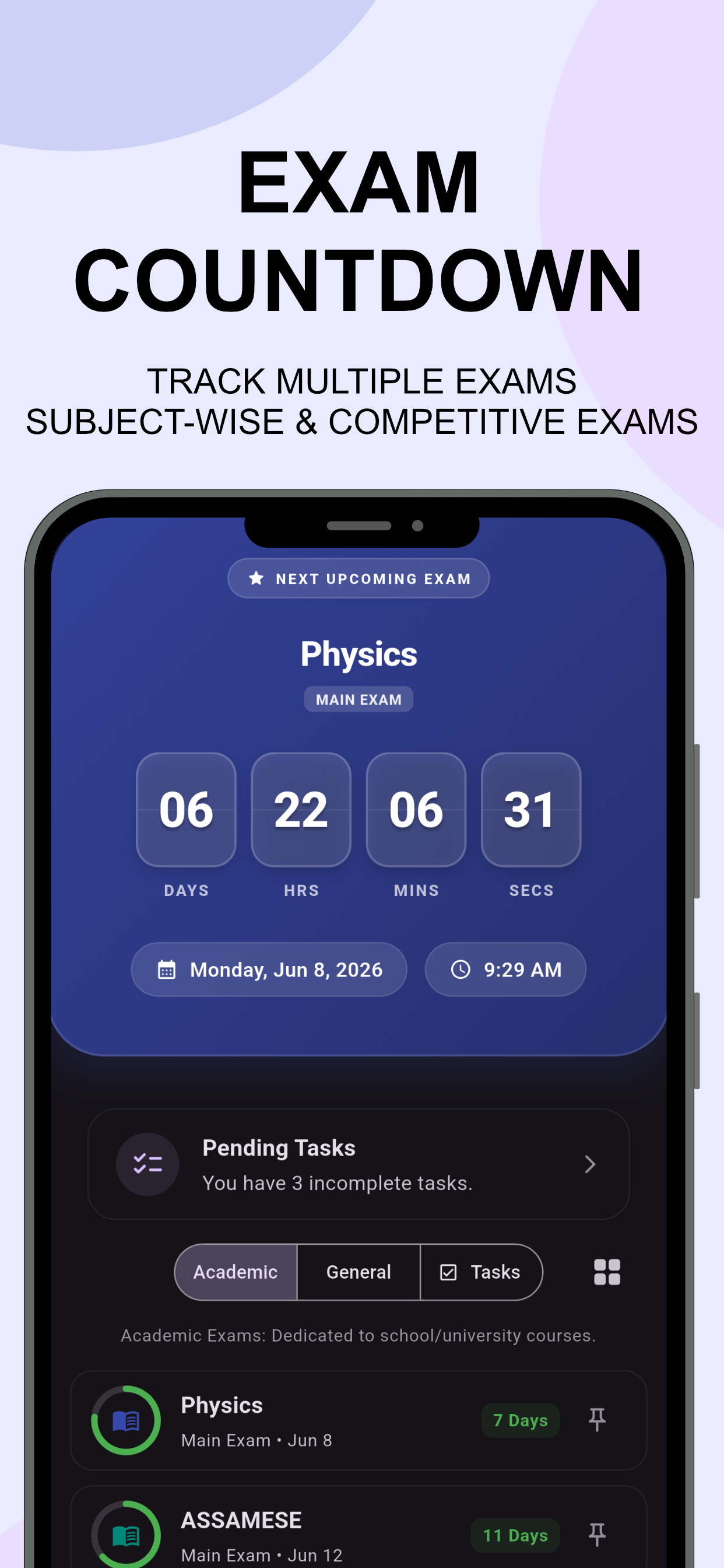Exam Countdown & Study Planner screenshot 2
