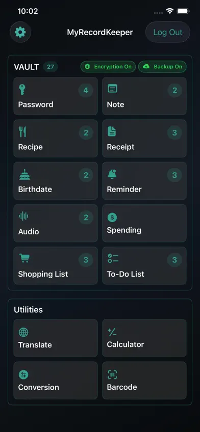 MyRecordKeeper Vault screenshot 1