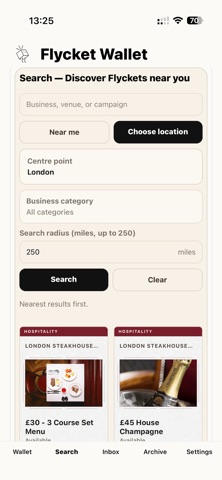 Flycket Wallet screenshot