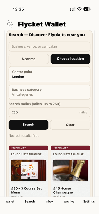 Flycket Wallet Screenshot 1 of 3
