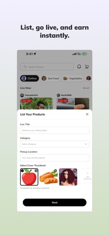 Bazaalive iPhone screenshot