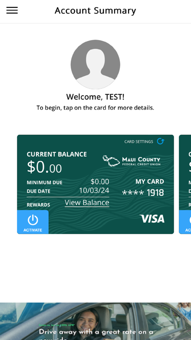 MCFCU Visa Screenshot