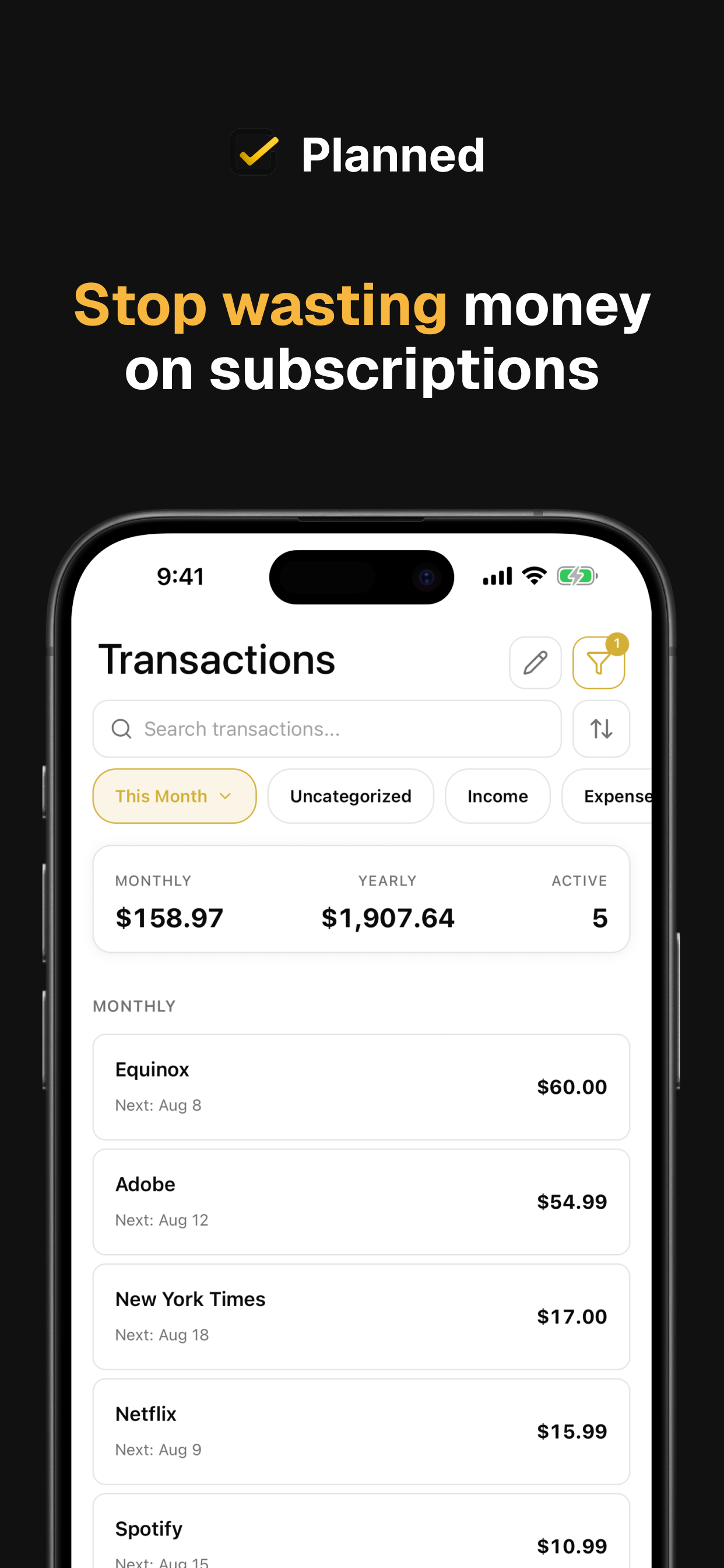 Budget & Bill Planner: Planned screenshot 8